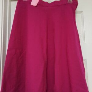 VP Collections Vibrant Pink 100% Wool Skirt Unlined Size 12 Fit Runs Small